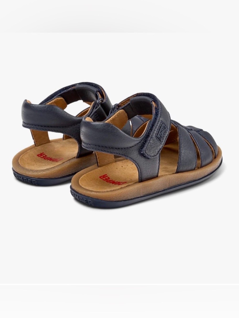 NWT-Camper Boys Navy Leather Strappy Sandals- - Picture 2 of 8